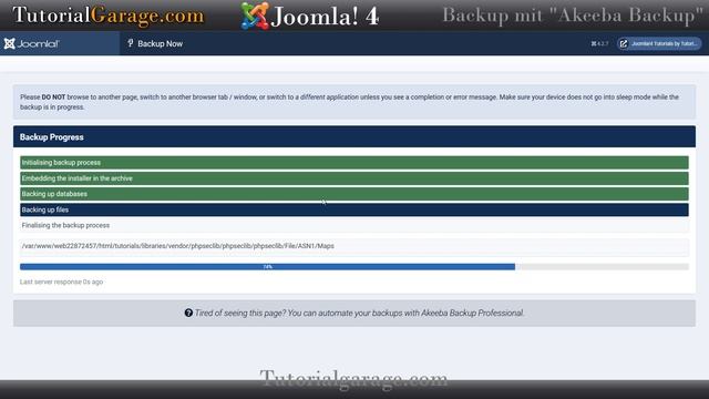 Akeeba Backup installieren und konfigurieren - Homepage erstellen mit Joomla!4 - Tutorialgarage.com смотреть онлайн