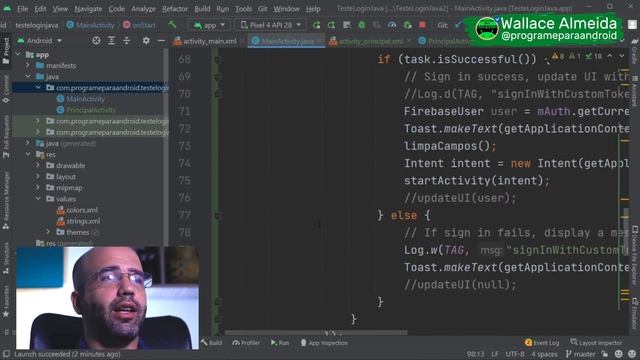 Efetuando logout de usuário do Firebase no aplicativo Android | Java смотреть онлайн
