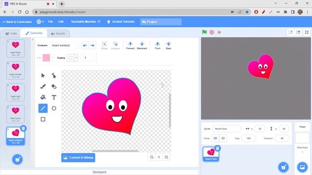 Heart at the index game using raise extension of scratch смотреть онлайн