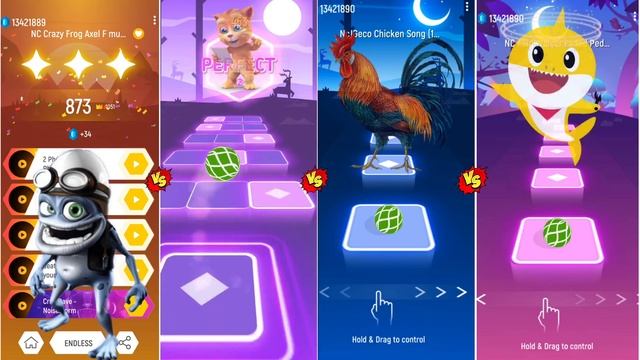 Crazy Frog VS Cartoon Cat VS Chicken Dance VS Baby Shark Tileshop EDM Rush