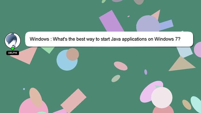 Windows : What's the best way to start Java applications on Windows 7? смотреть онлайн