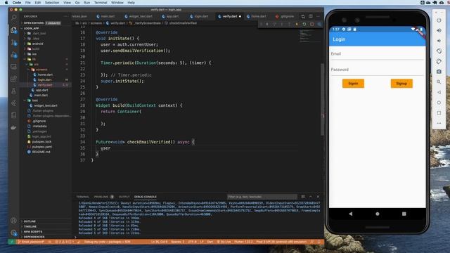 Flutter Firebase Authentication - Verifying Email смотреть онлайн