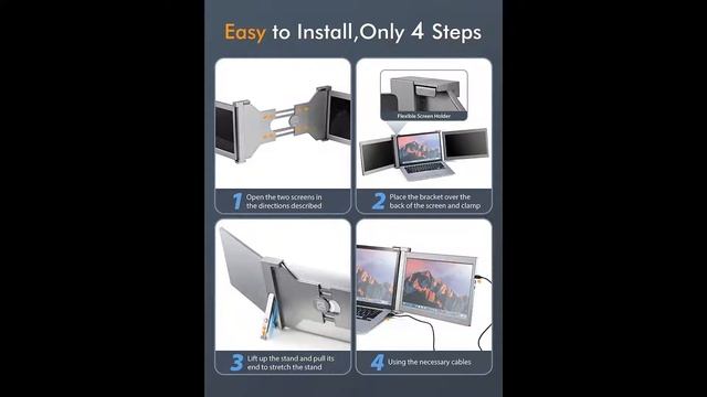 13.3" Triple Portable Monitor for Laptop, [2022] смотреть онлайн