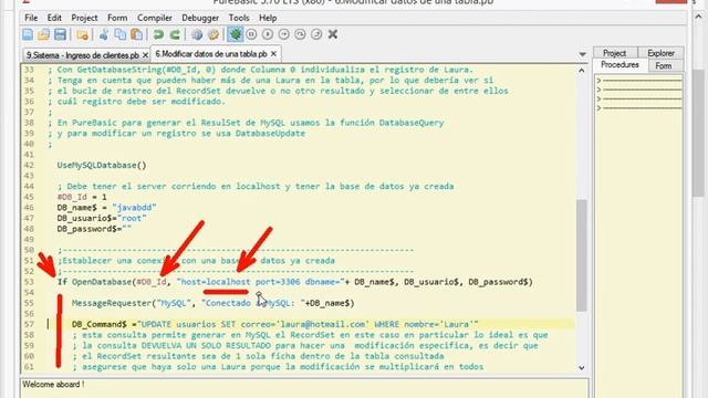 Curso. MySQL(8). MySQL desde PureBasic (Modificar datos en un campo del registro) смотреть онлайн
