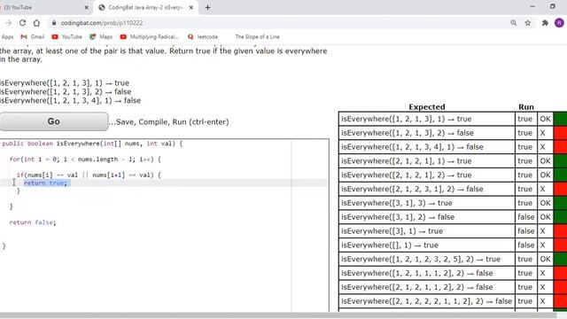 CodingBat - array2 - isEverywhere смотреть онлайн