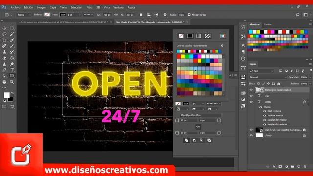? Como hacer EFECTO NEON EN PHOTOSHOP ⭐ Luz neón en Photoshop смотреть онлайн