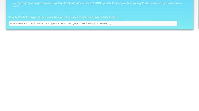 Cannot resolve bean in SpEL for Spring Data MongoDB collection name смотреть онлайн