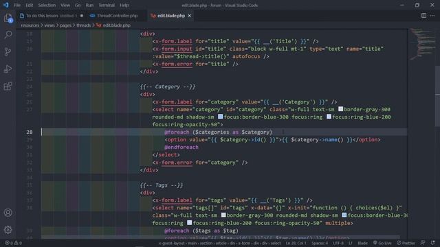 Create a forum with Laravel 8 | Edit view | Part 32 смотреть онлайн