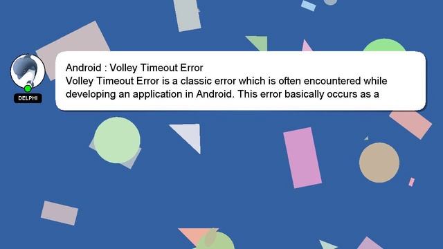 Android : Volley Timeout Error смотреть онлайн