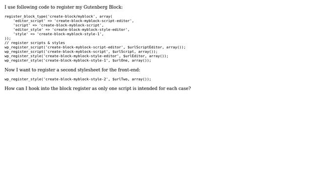 Wordpress: Register multiple styles / scripts in register_block_type смотреть онлайн