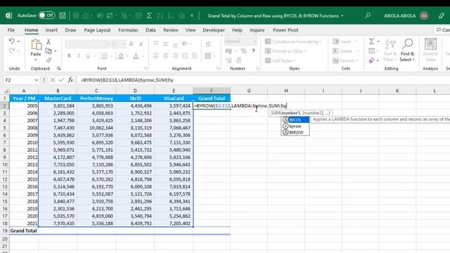 First Look @ Microsoft Excel BYCOL and BYROW Functions смотреть онлайн