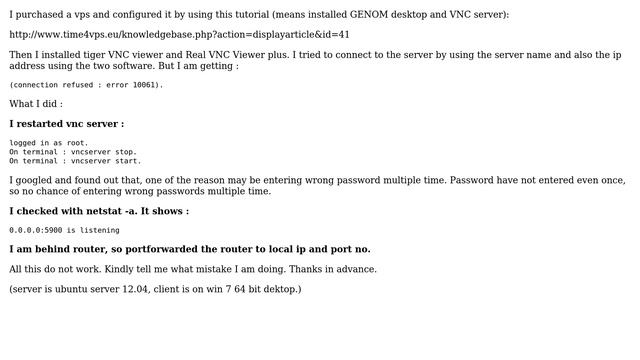 I can't connect to VNC Server (connection refused : error 10061). смотреть онлайн