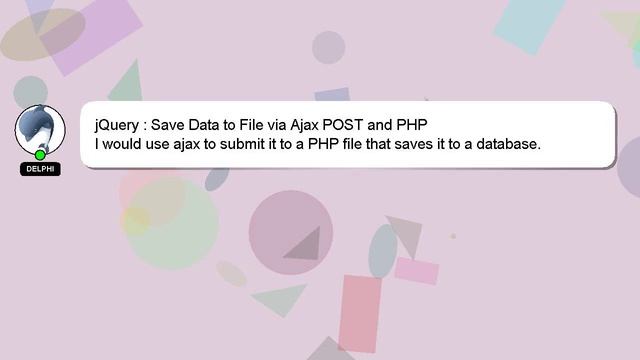 jQuery : Save Data to File via Ajax POST and PHP смотреть онлайн
