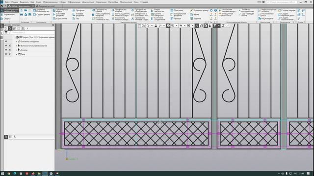 Компас3d металлоконструкции профиль по образующим