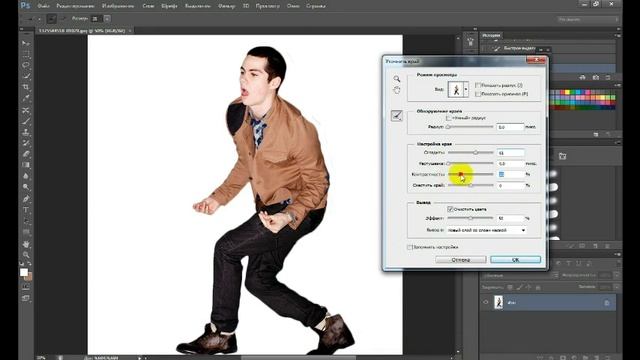 Как обрезать фотографию в Photoshop cs6 // Замена фона смотреть онлайн