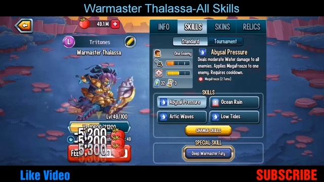 Monster Legends - Warmaster Thalassa-All Skills смотреть онлайн