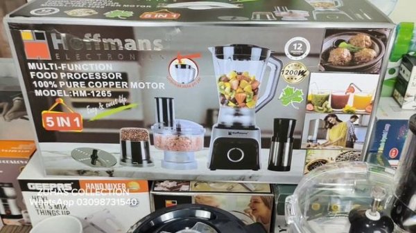 Hoffmans 5 in 1 Food Processor, meat and Vegetable Chopper, vegetable cutter, juicer, spice grinder