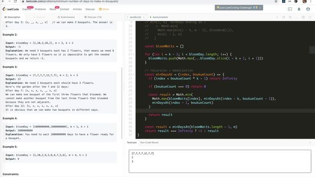 LeetCode 5455. Minimum Number of Days to Make m Bouquets | JSer - JavaScript & Algorithm смотреть онлайн
