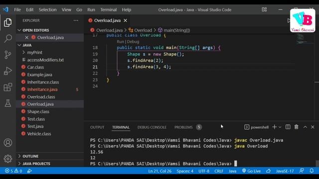 Java OOPs in telugu Part 4 | Abstraction & Overloading in telugu | Constructors | Vamsi Bhavani смотреть онлайн