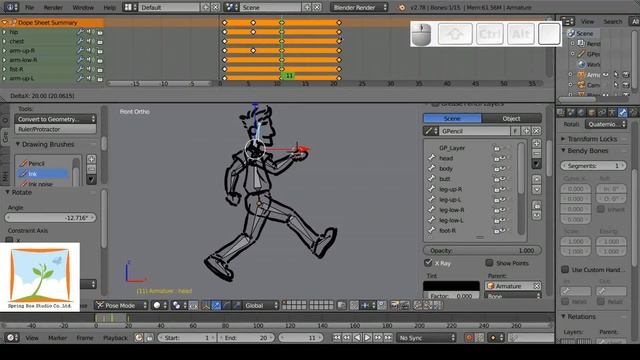 Review : Blender 2.78 Grease Pencil for cutout animation смотреть онлайн