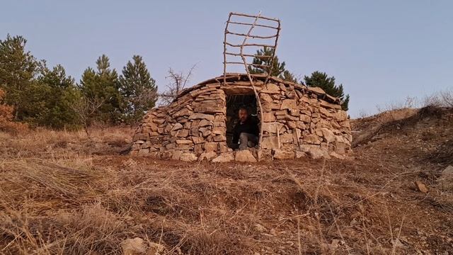 Stone House, Preparing Stone House For Winter, Landscaping, Primitive Fireplace, Cooking, Bushcraft