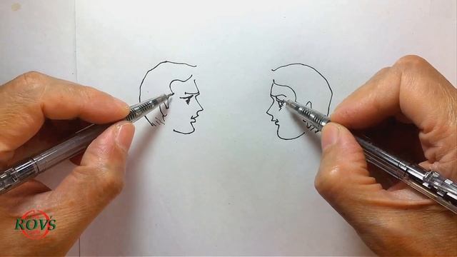 Drawing a Twin Using Both My Hands, Ambidextrous Drawing Technique смотреть онлайн