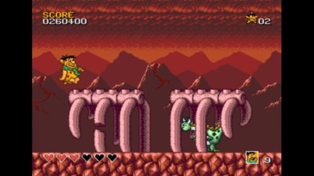 Sega Mega Drive 2 (Smd) 16-bit The Flintstones Stage 5 Fire Rock