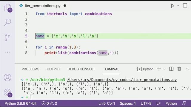 Make All Combinations of a Python List with Itertools | Permutations in Python | Anagram in Python смотреть онлайн