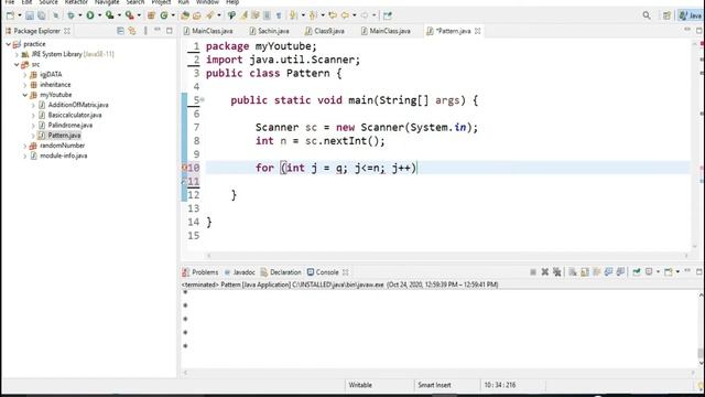 write a program to print pattern in java. смотреть онлайн