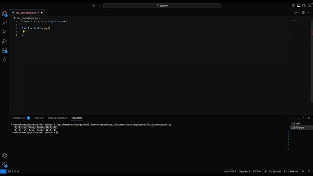 Copy a list in python in hindi | Naresh Swami смотреть онлайн