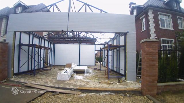 Строительство гаража из сэндвич-панелей | #timelapse 10 смотреть онлайн