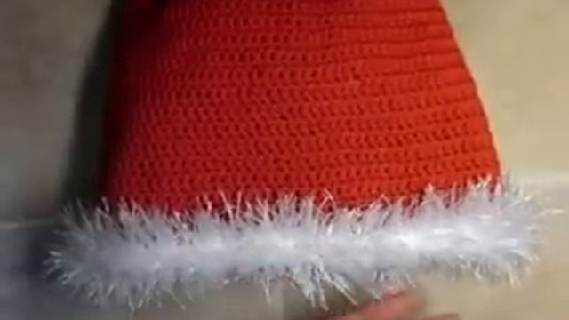 0 Как связать новогоднюю шапку колпак, образец смотреть онлайн