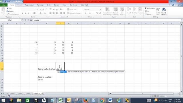 Find the second highest or second smallest value in Excel смотреть онлайн