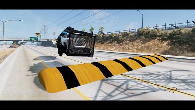 Cars vs Massive Speed Bumps #3 - BeamNG Drive смотреть онлайн