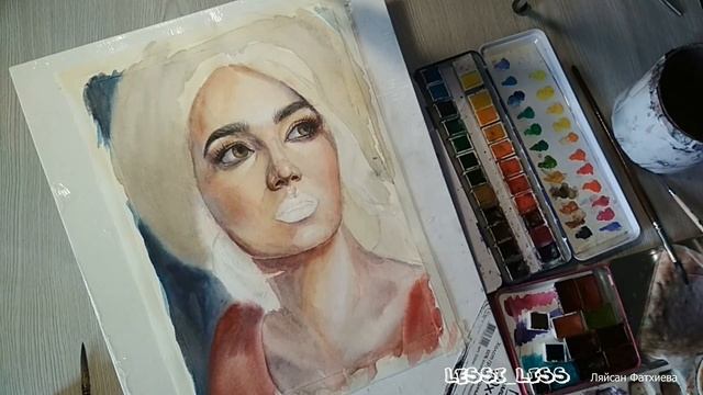 Рисую акварелью/ Портрет девушки/ Процесс/ Process/ Watercolor ART/ Speedpaint/ Portrait смотреть онлайн