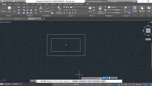 9. AutoCAD Tutorial | Rectangle Command | Elevation Command смотреть онлайн