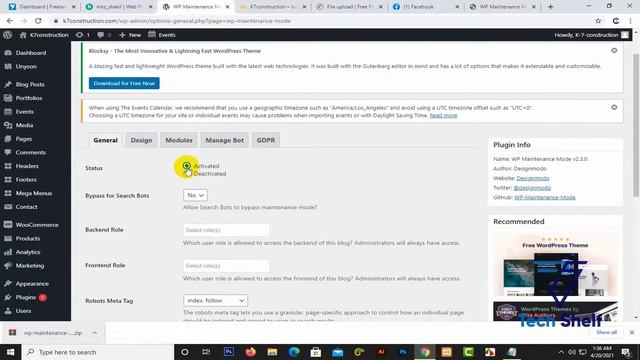 WP Maintenance Mode Plugin Review 2021 || ওয়েবসাইট মেইনটেন্যান্স প্লাগিন রিভিও ২০২১ || Tech Shelf смотреть онлайн