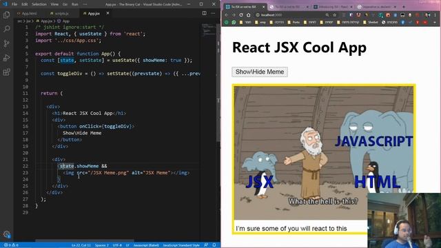 React JSX Tutorial (עברית) - Advantages over HTML-JS смотреть онлайн