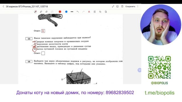 Разбор варианта №5 Рохлов ОГЭ Биология 2023 смотреть онлайн