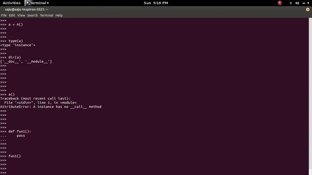 Python AttributeError: A instance has no __call__ method смотреть онлайн