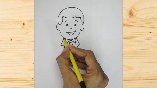 How to draw cartoon happy businessman easy Step by step drawing pen and pencil смотреть онлайн