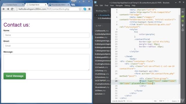 22. Activity Create a responsive Contact Form using PHP & Bootstrap Part 1 - PHP смотреть онлайн