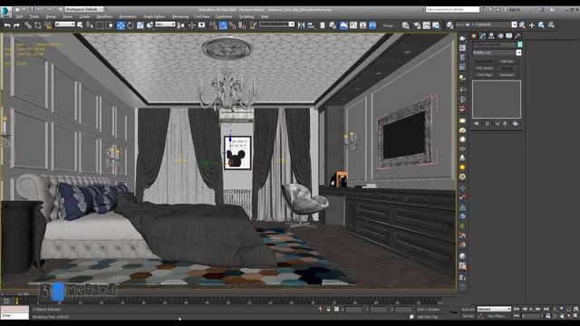 Настройка рендера Vray и визуализация интерьера со шторами смотреть онлайн