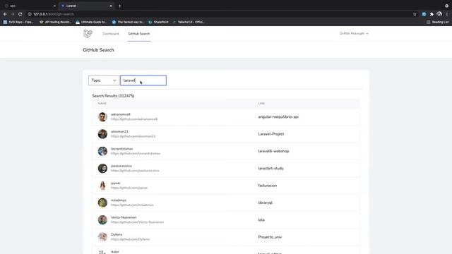 Search GitHub Repositories / Topics Written in Laravel смотреть онлайн