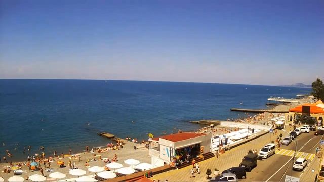 Пляж Чайка (Адлер) Вид с WEB камеры 12.06.2018 11:40 Chaika Beach (Adler) смотреть онлайн