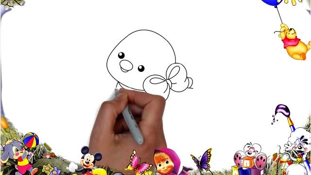 How to draw a chicken | Как нарисовать цыпленка смотреть онлайн