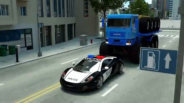 A large speed bump interferes with passing cars _ Fire Truck Frank Helps Taxi _ смотреть онлайн