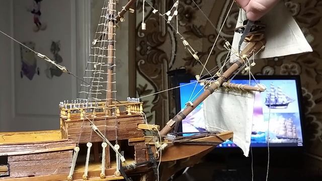Установка первых парусов на галеон. смотреть онлайн
