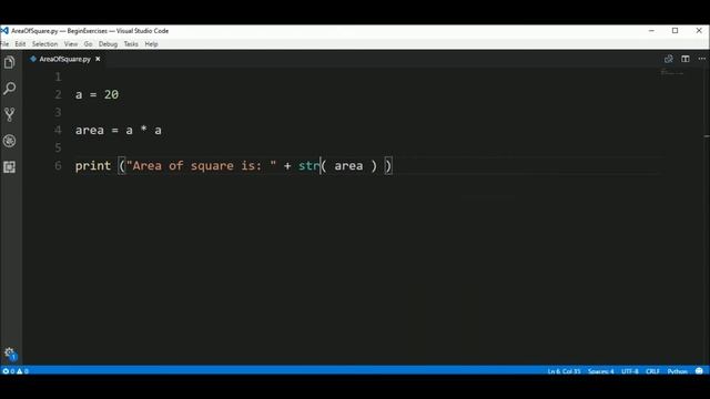 area of square in python ? смотреть онлайн