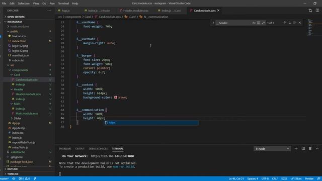 React JS - создание Instagram. Урок 3: Вёрстка карточек смотреть онлайн